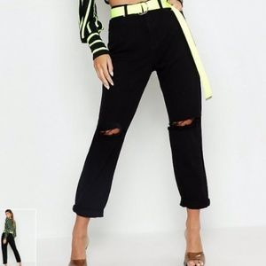 Mid Rise Distressed Boyfriend Jeans